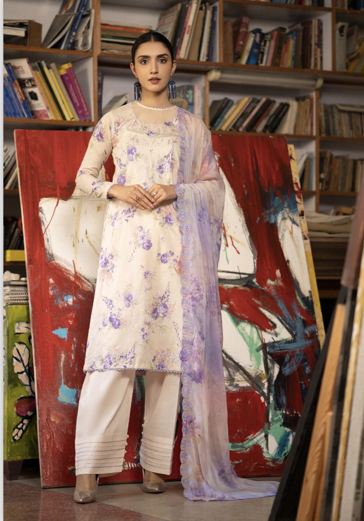 Mishaal unstitched 3Pcs Embroidered lawn Collection 2024 By GULLJEE®️ |SC-08