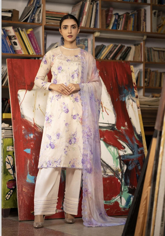 Mishaal unstitched 3Pcs Embroidered lawn Collection 2024 By GULLJEE®️ |SC-08