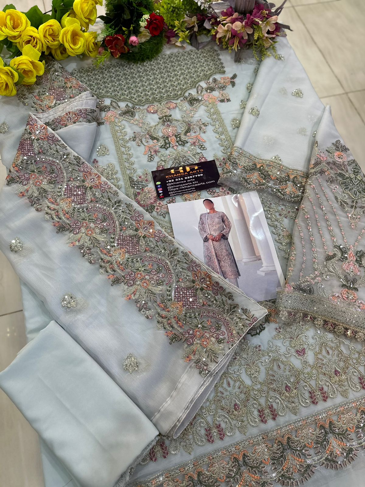 Baroque Luxury Chiffon Partywear Dress | SC-120