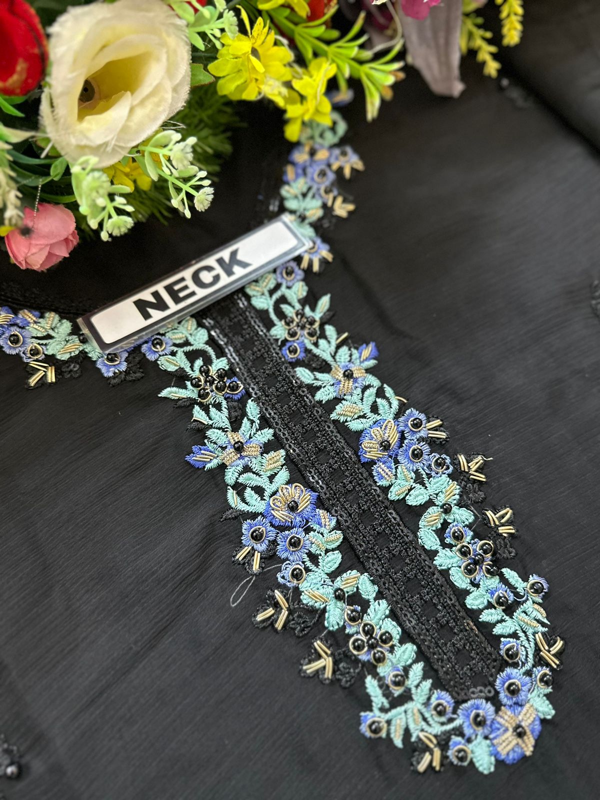 Aga Noor chiffon Partywear Dress | SC-110 Black Colour