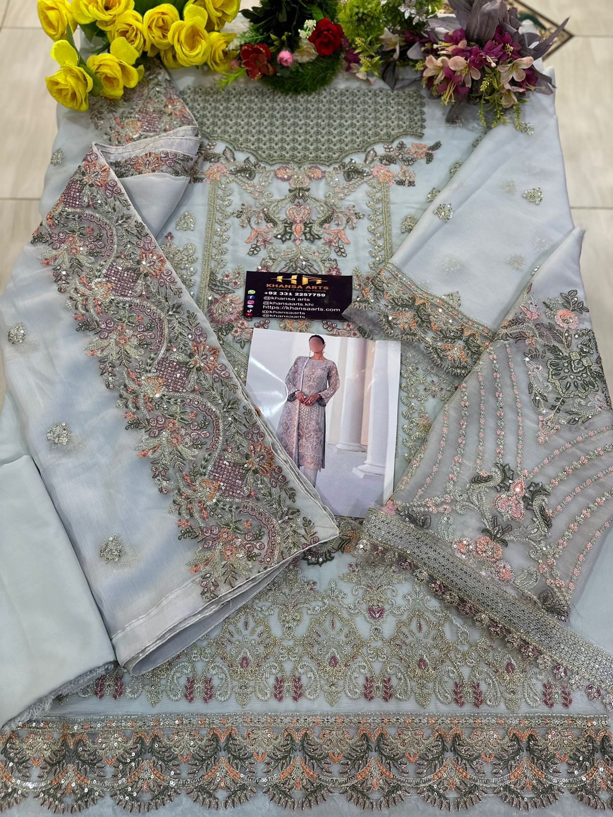 Baroque Luxury Chiffon Partywear Dress | SC-120