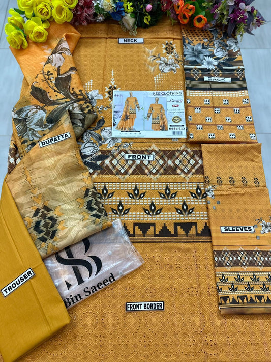 Bin Saeed Luxury Printed Chicken Kari Lawn | SC-213