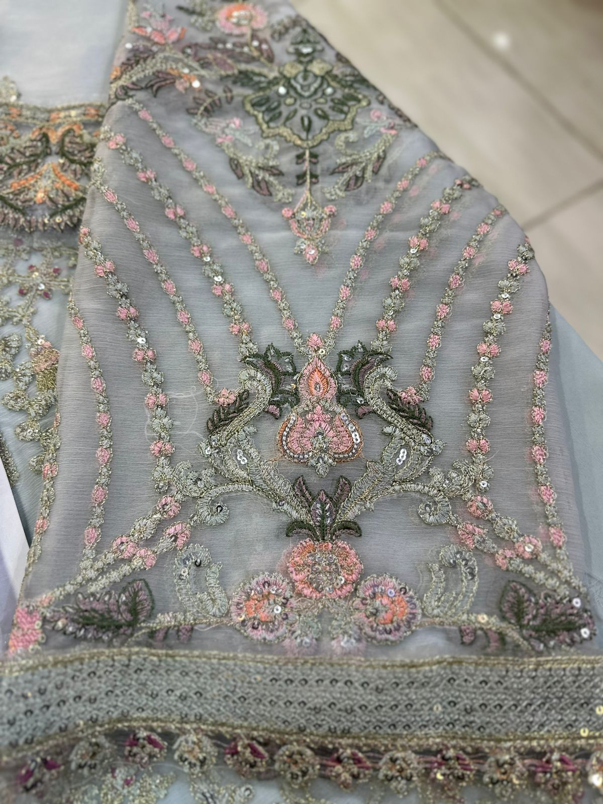 Baroque Luxury Chiffon Partywear Dress | SC-120