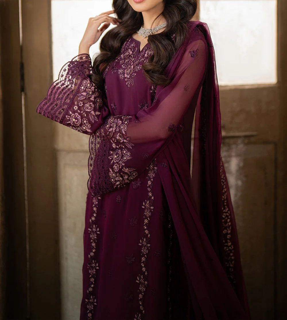 Azure Luxury Chiffon PartyWear Dress |SC-2403