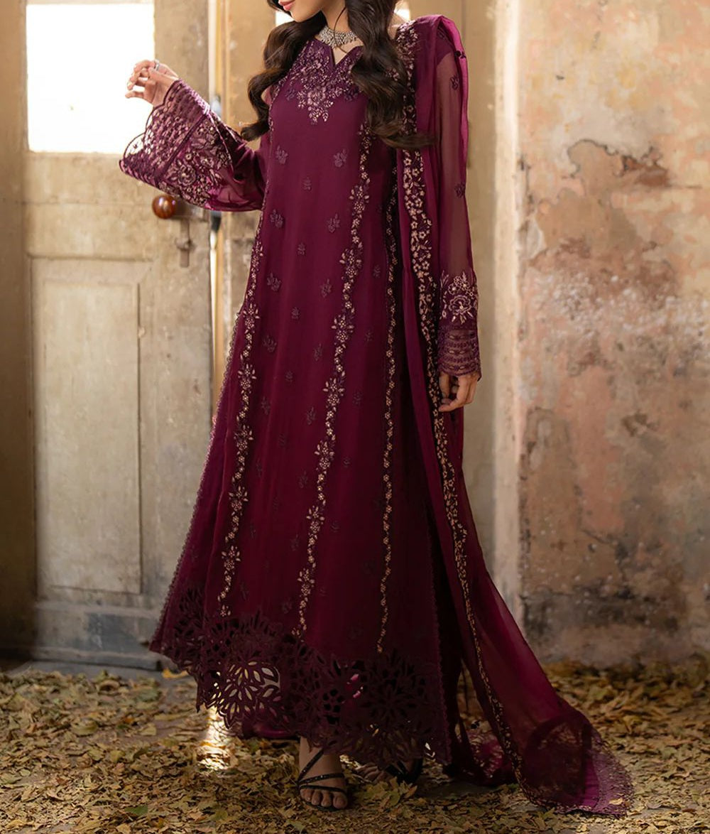 Azure Luxury Chiffon PartyWear Dress |SC-2403