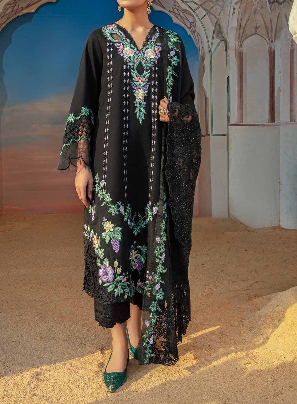 Crimson Luxury Lawn PartyWear Dress | SC-136