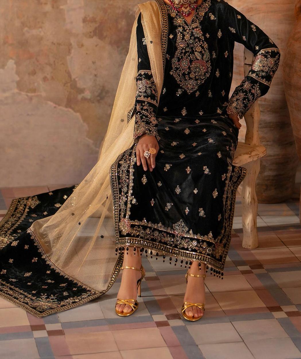 Eman Adeel Luxury Valvet Dress