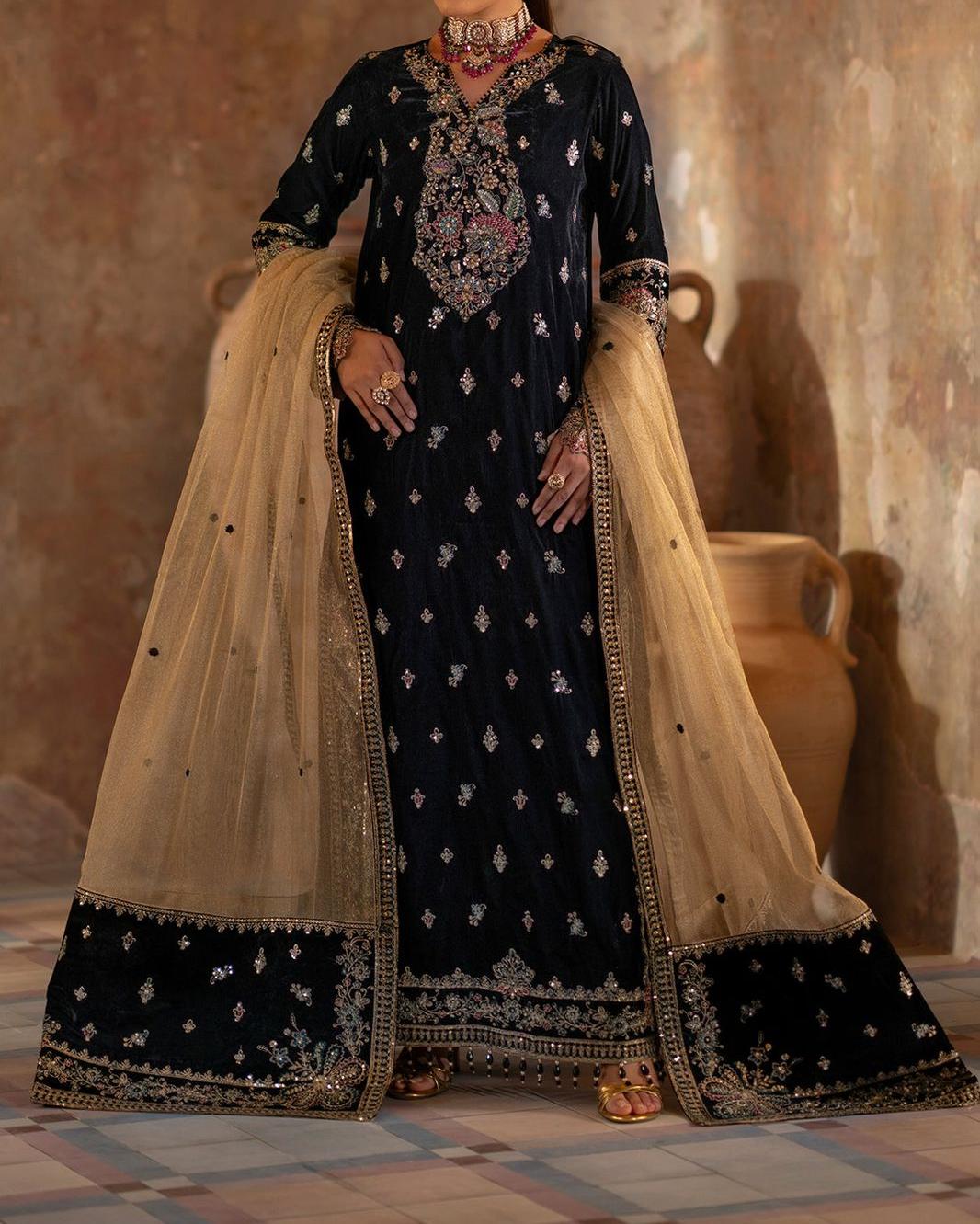 Eman Adeel Luxury Valvet Dress