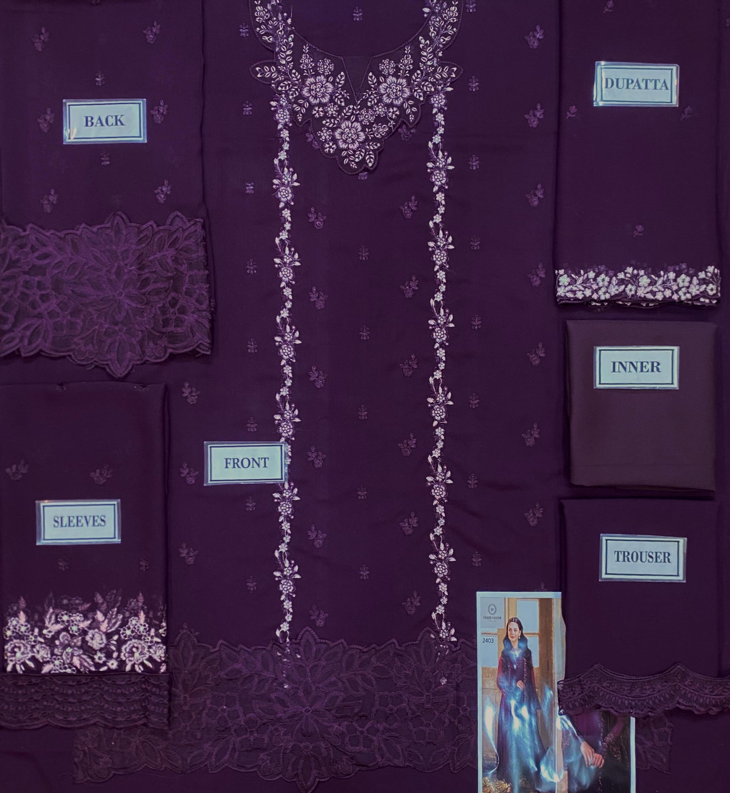 Azure Luxury Chiffon PartyWear Dress |SC-2403