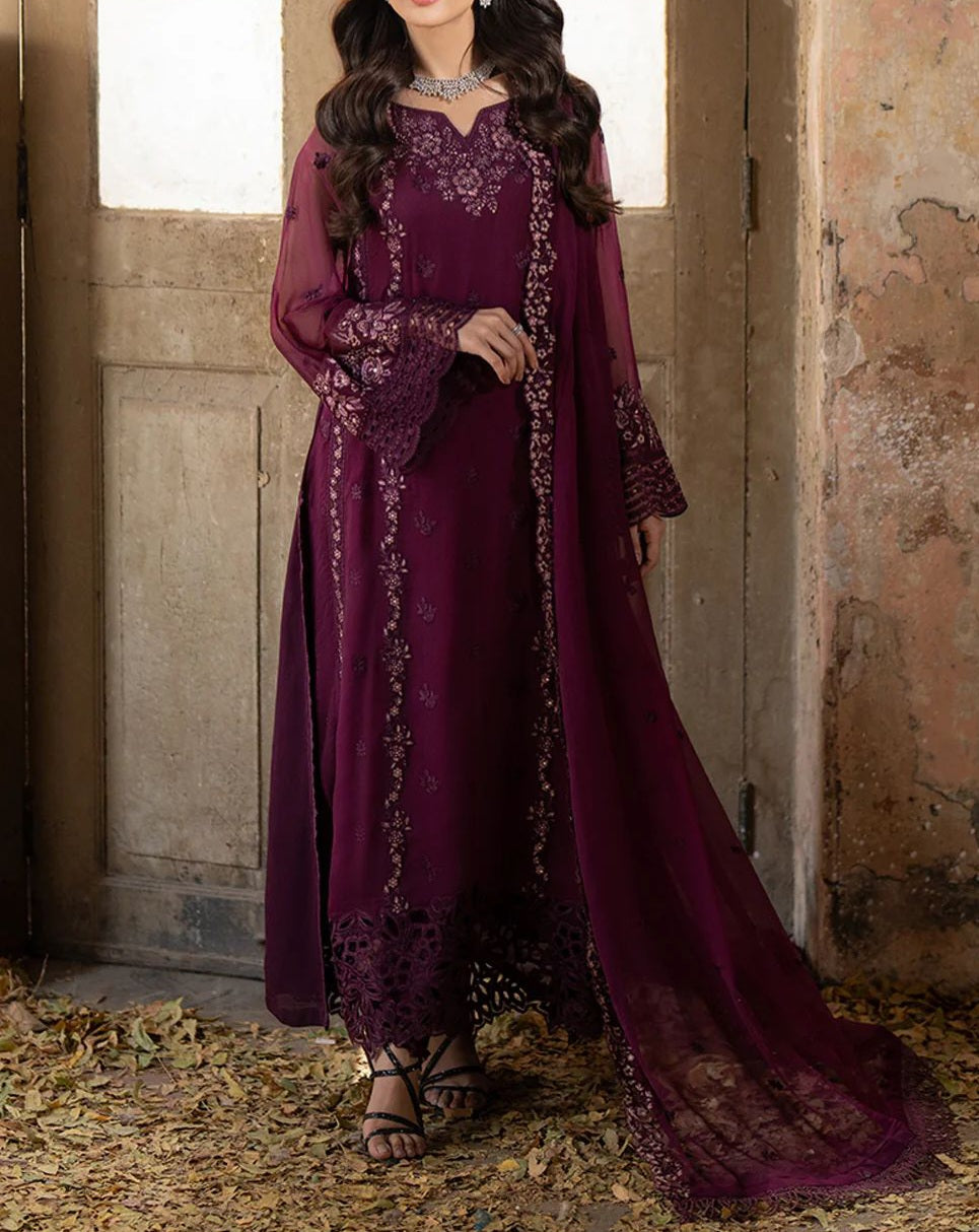 Azure Luxury Chiffon PartyWear Dress |SC-2403